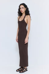 Ribbed Halter Neck Maxi Dress