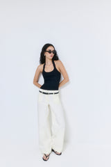 Ribbed Halter Neck Tank Top