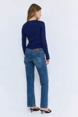 Ribbed V Neck Cardigan