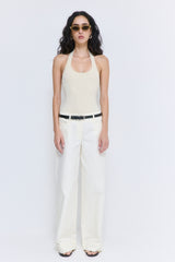 Ribbed Halter Neck Tank Top