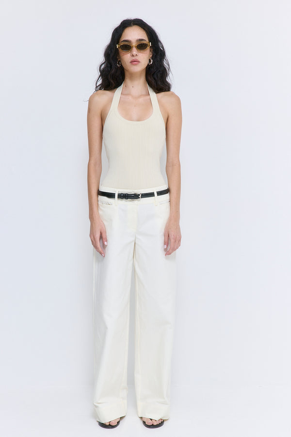 Ribbed Halter Neck Tank Top