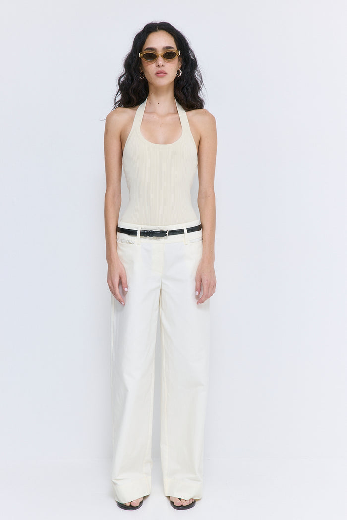 Ribbed Halter Neck Tank Top