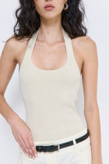 Ribbed Halter Neck Tank Top