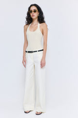 Ribbed Halter Neck Tank Top