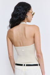Ribbed Halter Neck Tank Top
