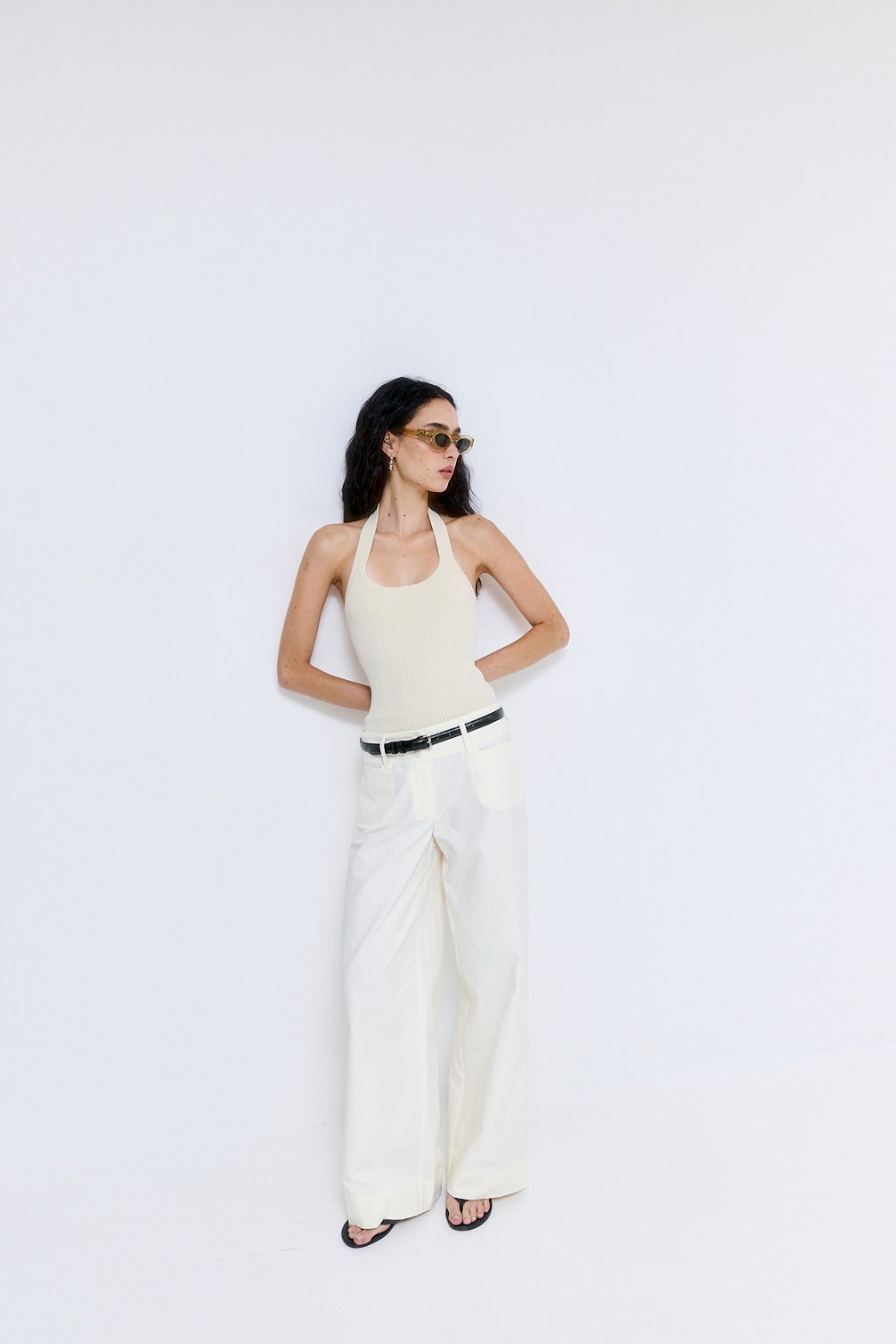 Ribbed Halter Neck Tank Top