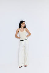 Ribbed Halter Neck Tank Top