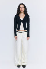 Ribbed V Neck Cardigan