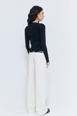 Ribbed V Neck Cardigan