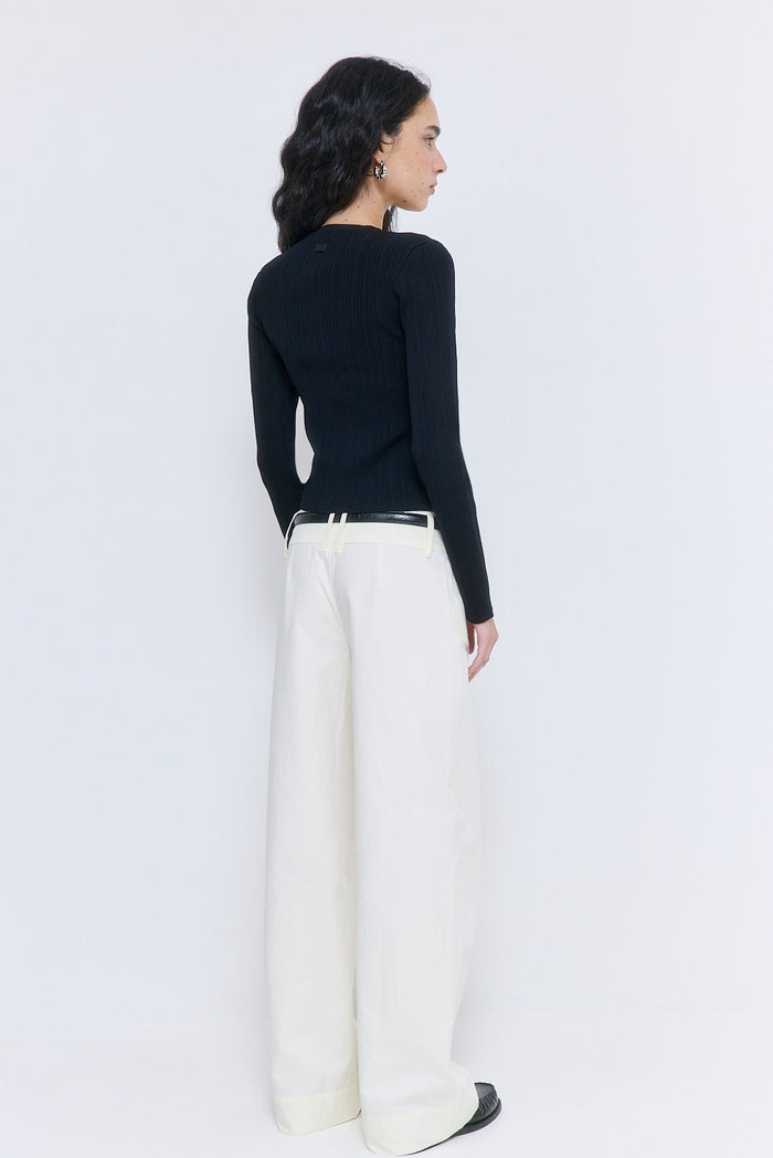 Ribbed V Neck Cardigan