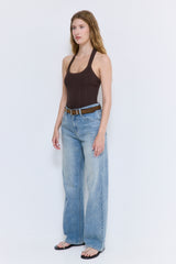 Ribbed Halter Neck Tank Top