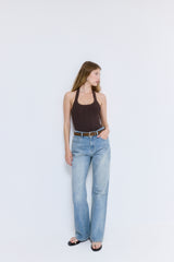 Ribbed Halter Neck Tank Top