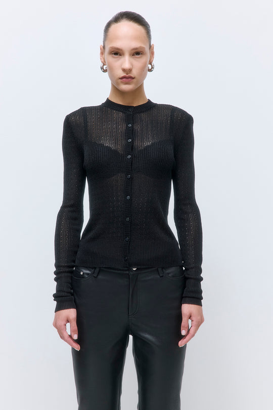 Semi Sheer Crochet Cardigan