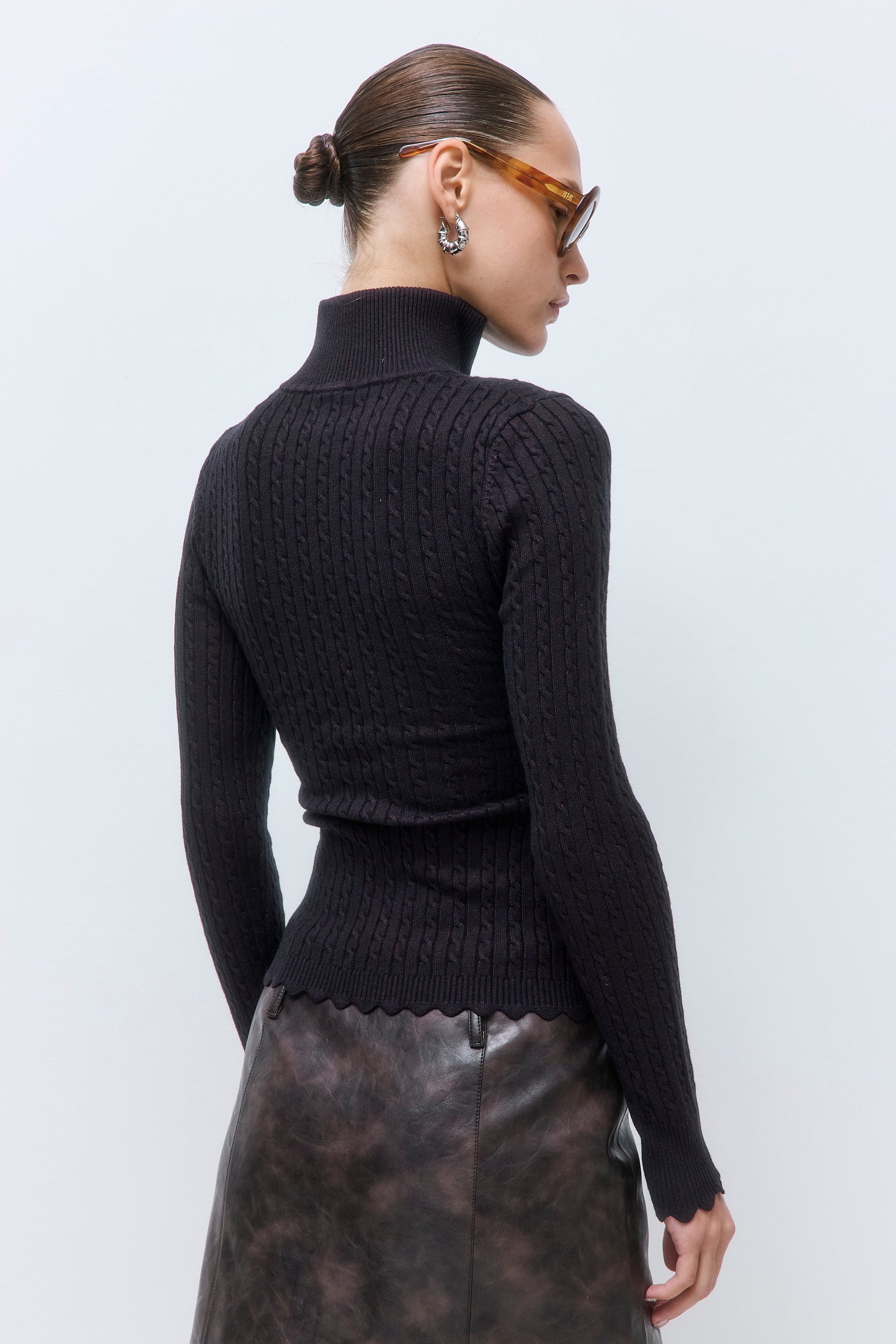 Fitted Cable Knit Cardigan