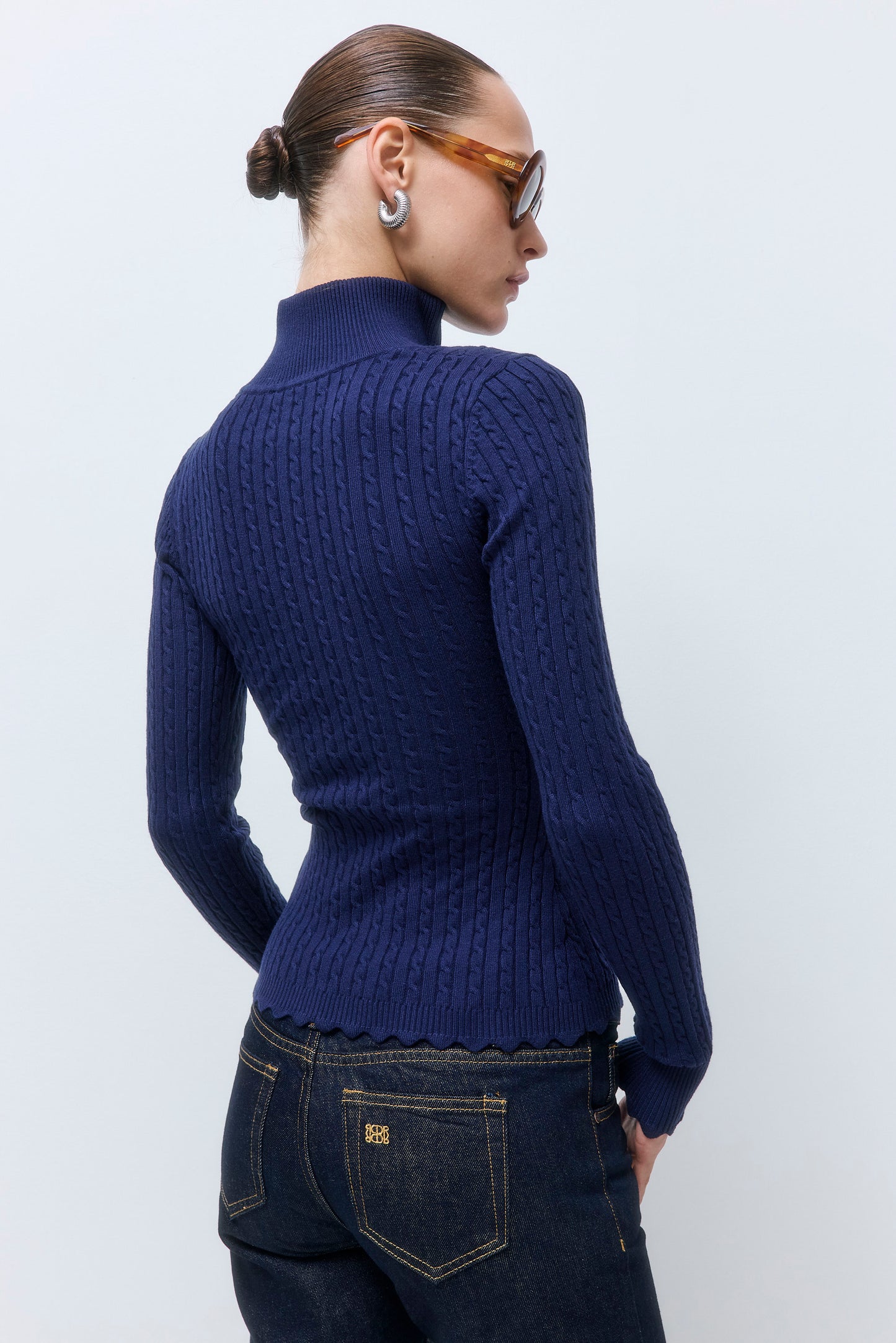 Fitted Cable Knit Cardigan