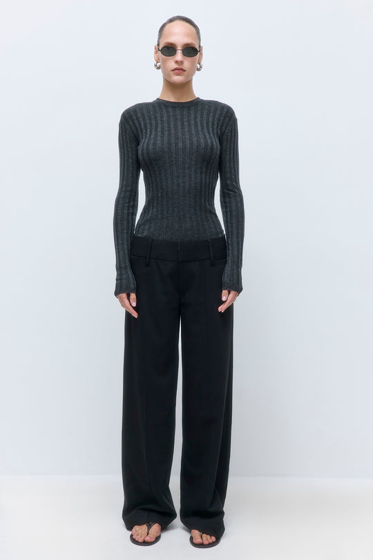 Soft Ribbed Crew Neck