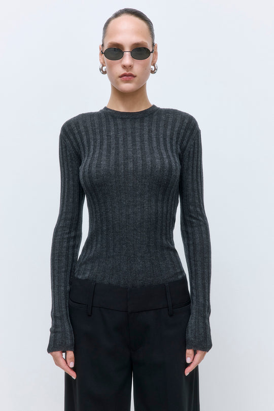 Soft Ribbed Crew Neck