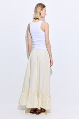 Ruffled Poplin Maxi Skirt