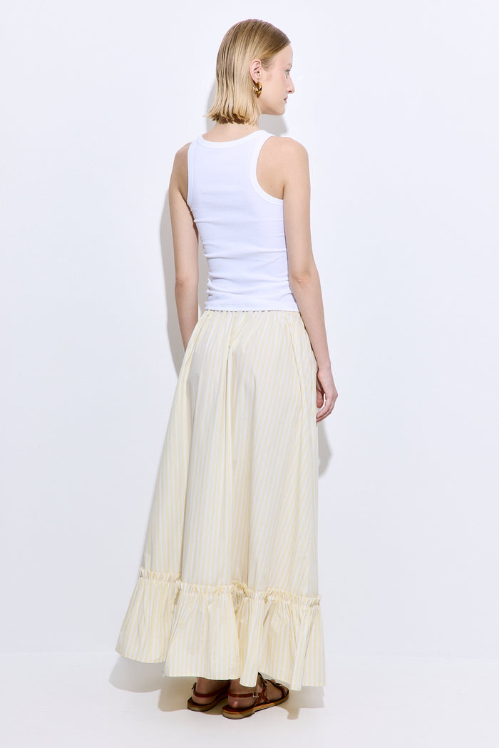Ruffled Poplin Maxi Skirt