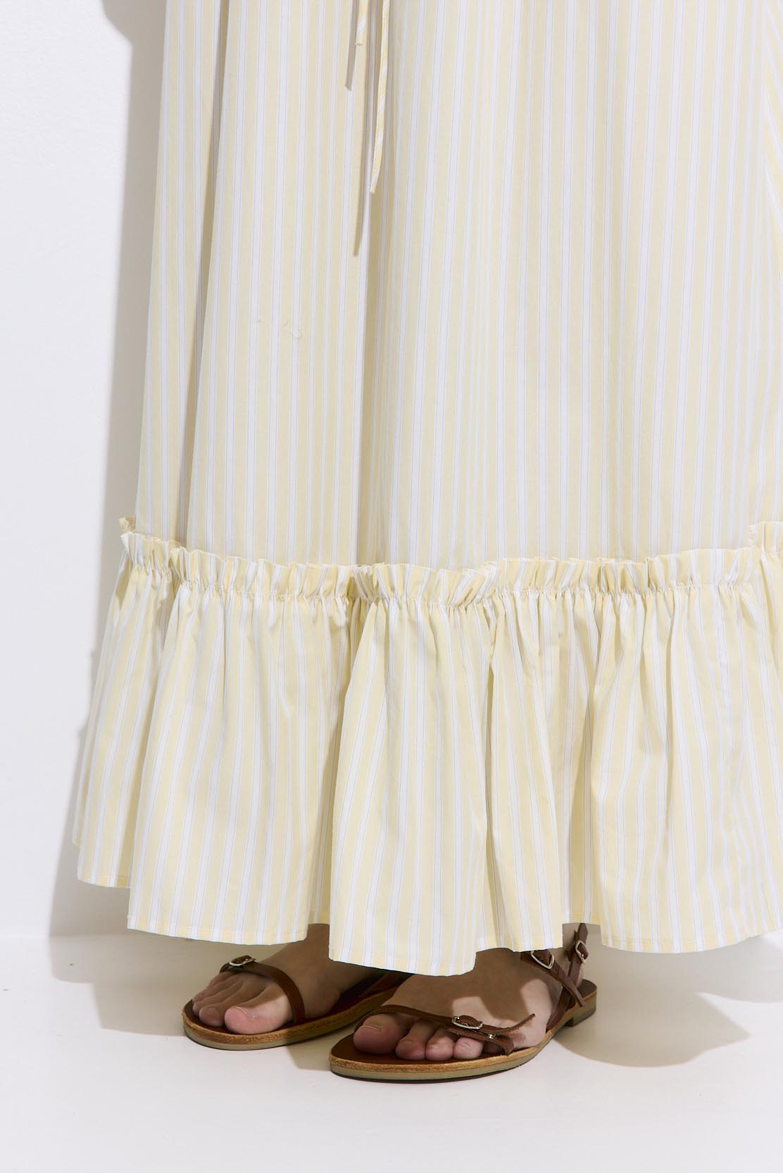 Ruffled Poplin Maxi Skirt