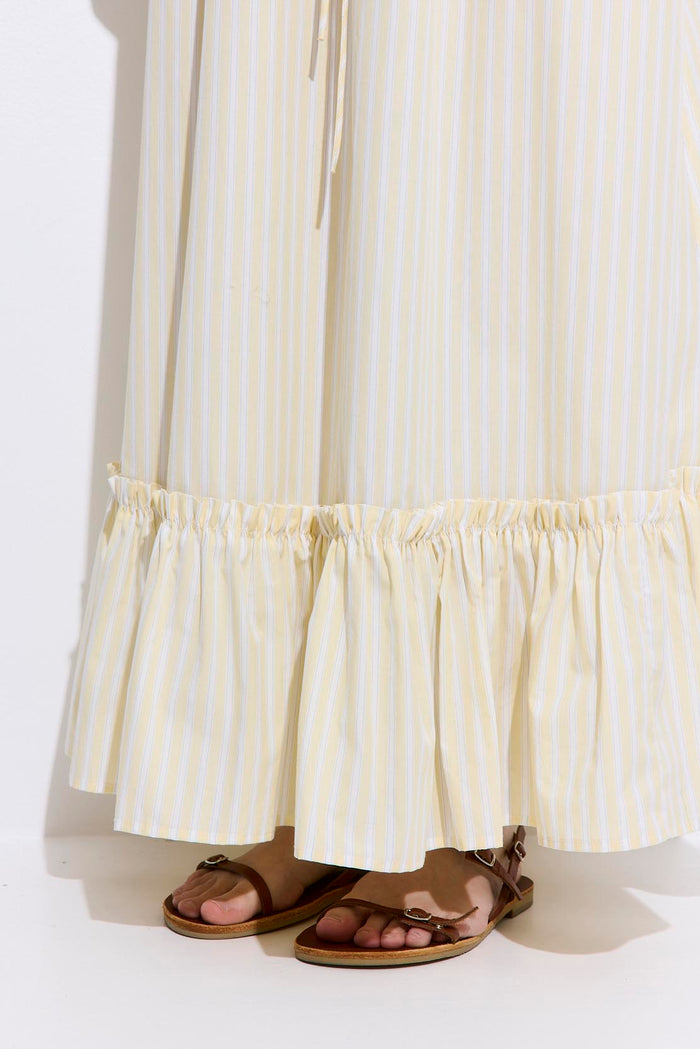 Ruffled Poplin Maxi Skirt