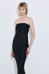Satin Strapless Maxi Dress