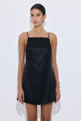 Satin Squared Neck Mini Dress