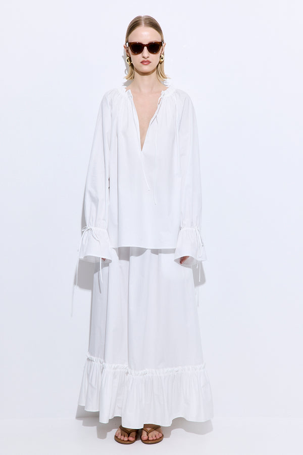 Ruffled Poplin Blouse