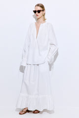 Ruffled Poplin Blouse