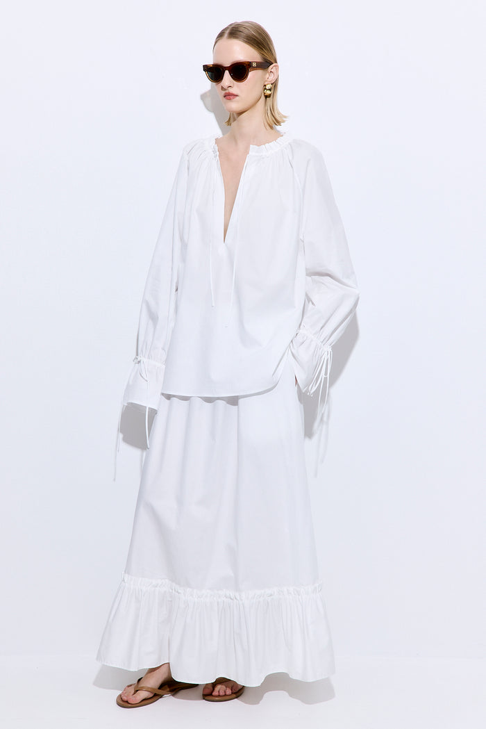 Ruffled Poplin Blouse