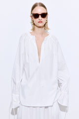 Ruffled Poplin Blouse