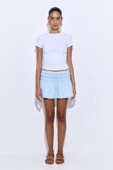 Shirred Waist Mini Skirt