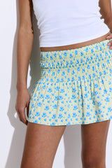 Shirred Waist Mini Skirt