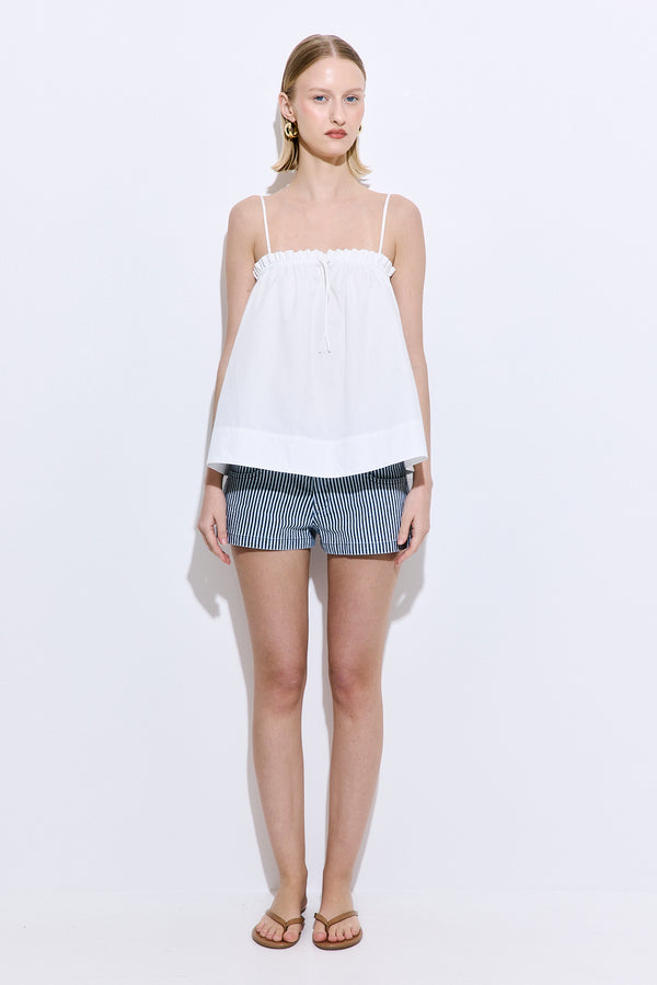 Ruffled Poplin Strappy Top