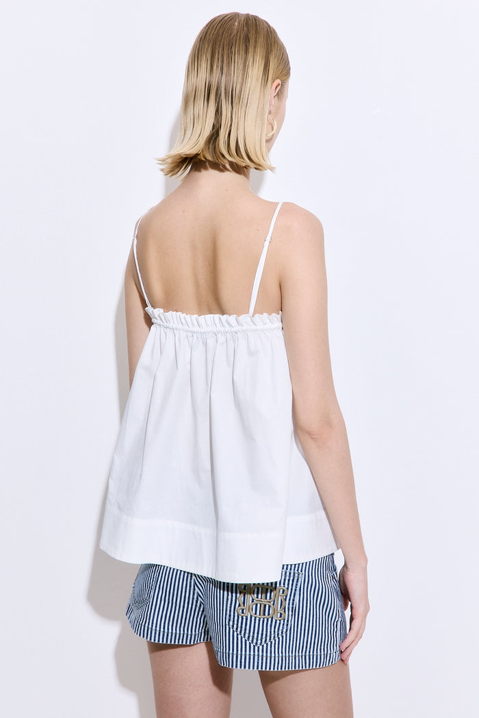 Ruffled Poplin Strappy Top