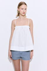 Ruffled Poplin Strappy Top