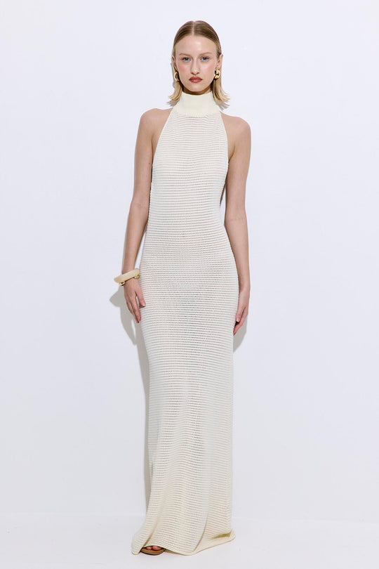 Crochet Turtle Neck  Maxi Dress