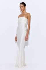 Satin Strapless Maxi Dress