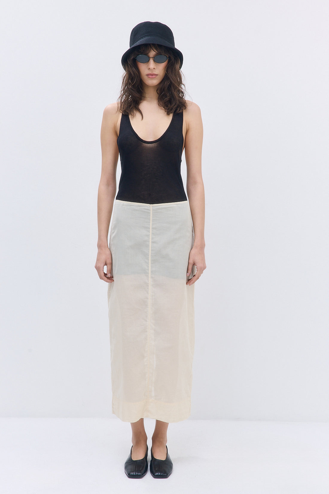 Semi Sheer Deep Scoop Tank