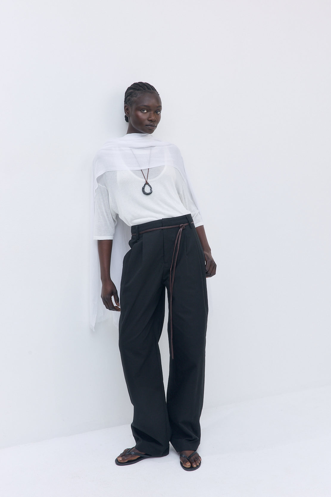 Pleated Barrel Pants