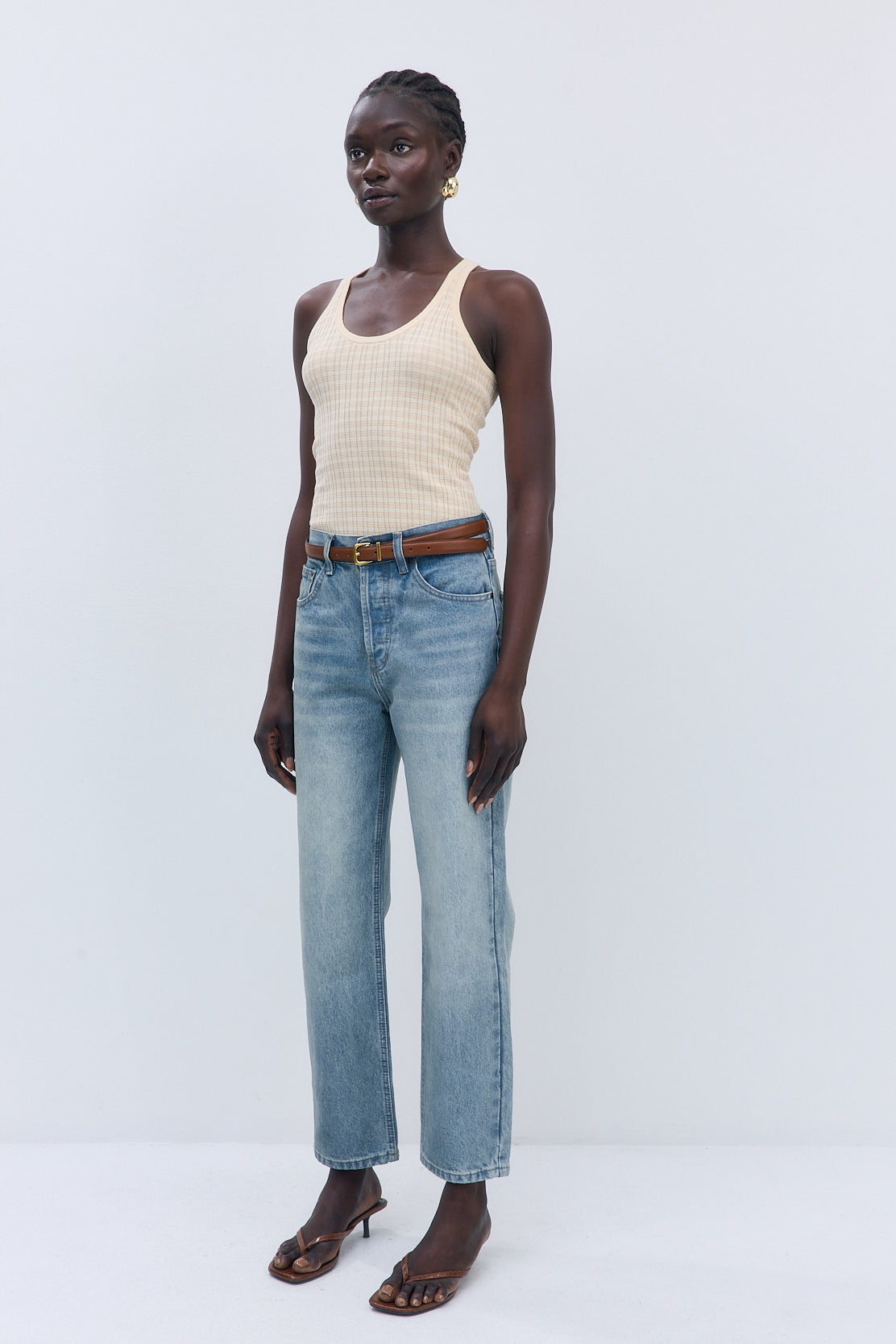 No.5| High Waist Straight Cropped Denim