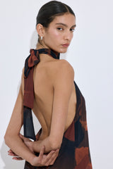 Semi Sheer Collar Maxi Dress