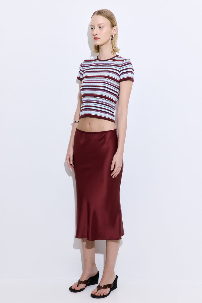 Satin Slip Midi Skirt