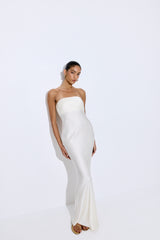 Satin Strapless Maxi Dress