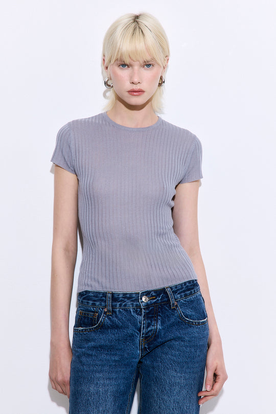 Sheer Ribbed Top