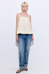Ruffled Poplin Strappy Top