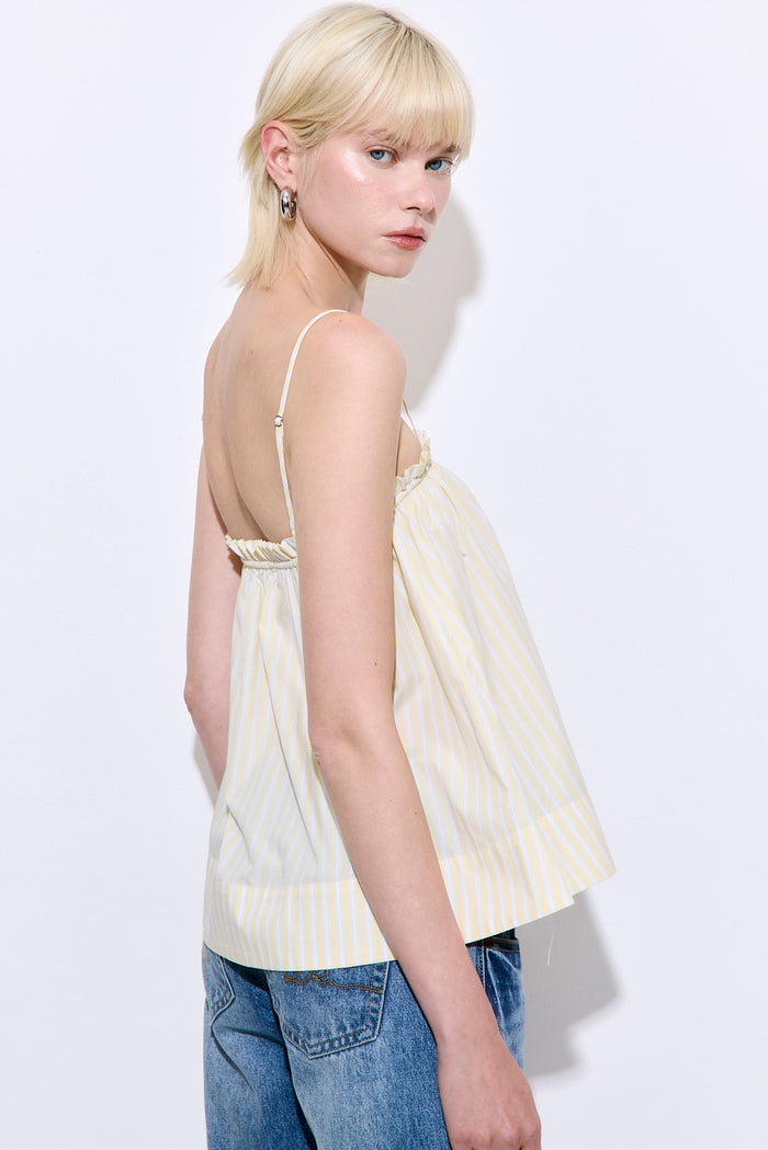 Ruffled Poplin Strappy Top