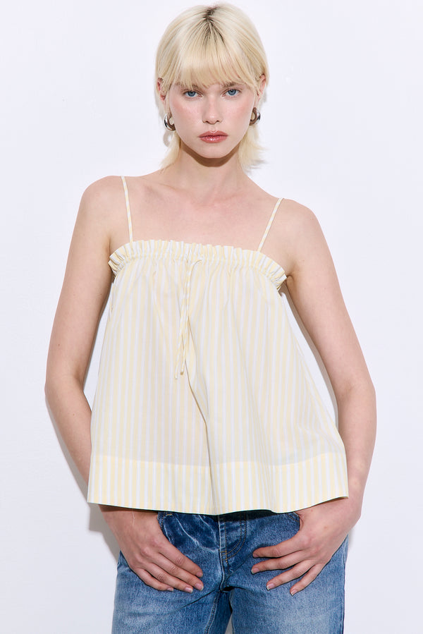 Ruffled Poplin Strappy Top