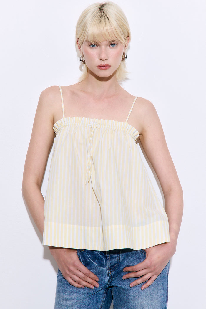 Ruffled Poplin Strappy Top