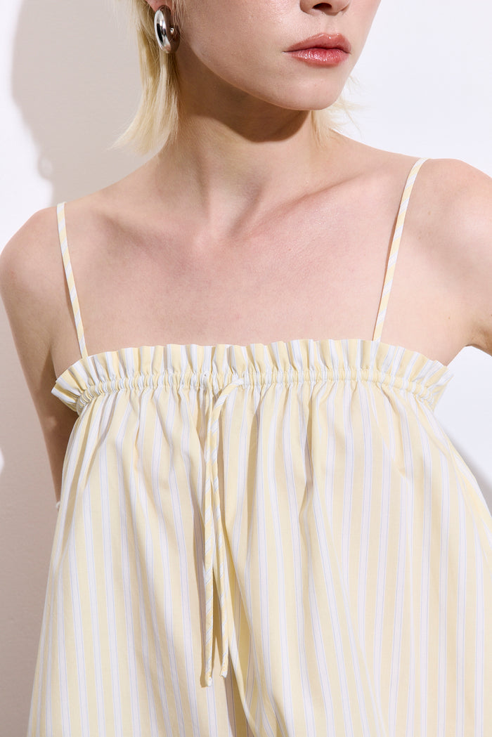 Ruffled Poplin Strappy Top
